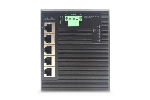 Digitus 5-portowy przełącznik sieciowy Gigabit Ethernet, płaski, przemysłowy, niezarządzany