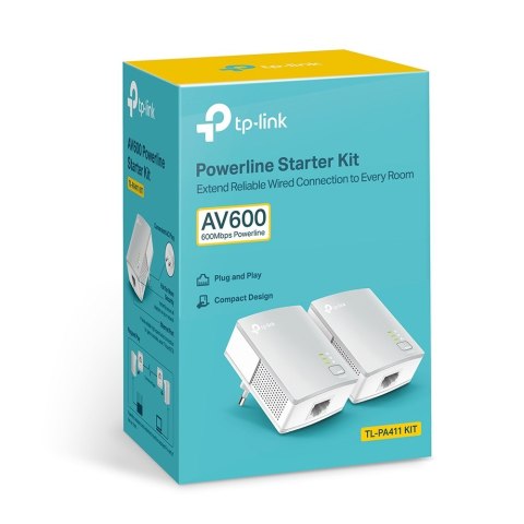 TP-Link PA411KIT 500 Mbit/s Przewodowa sieć LAN Biały 2 szt.