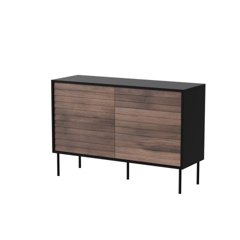 Komoda 1D3S CORTINA 120x40x81 czarny/orzech