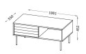 Ława/Stolik CORTINA 100x55x45 czarny/orzech