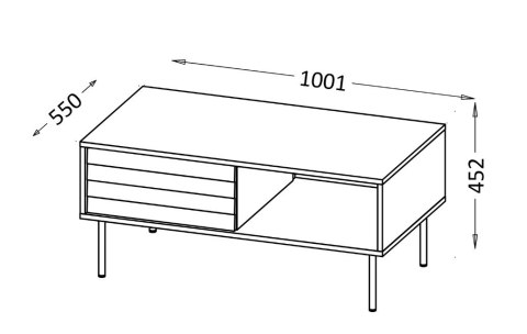Ława/Stolik CORTINA 100x55x45 czarny/orzech