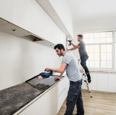 Odkurzacz przenośny Bosch GAS 18V-1 Professional Czarny, Niebieski, Czerwony, Półprzezroczysty Bez worka