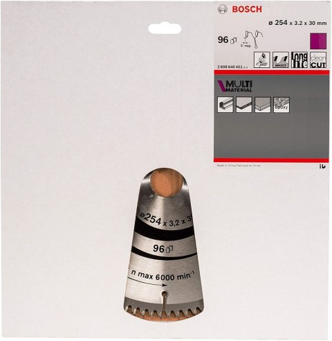 Tarcza pilarska 254x32,2x30mm 96z. BOSCH