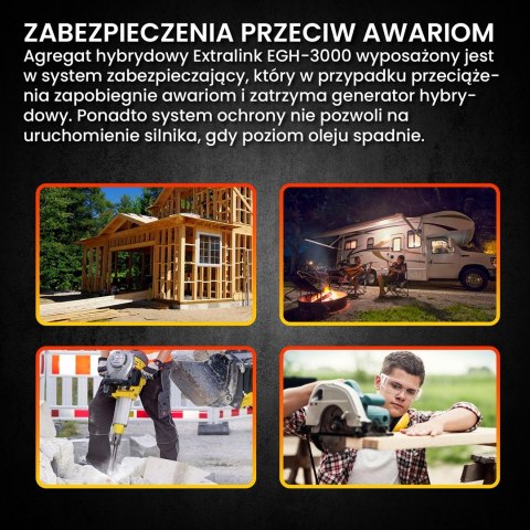 Extralink Agregat prądotwórczy EGH-3000 hybrydowy, 3kW 1F