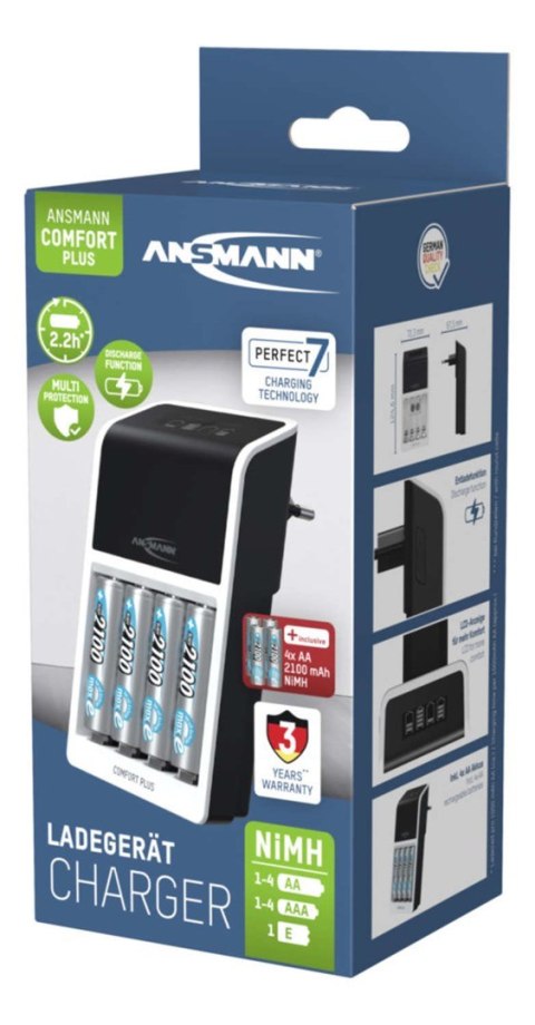 Ansmann Comfort Plus ładowarka z 4xAA2100 Akku 1001-0094-01