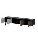 Szafka RTV 4D CORTINA 200x40x55 czarny/orzech