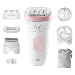 Epilator Braun Silk-épil 7 7-060 bezprzewodowy, mokry i suchy, 40 minut pracy, różowo-biały, idealny do delikatnego usuwania wło