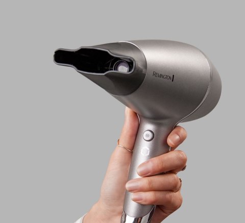 Suszarka do włosów Remington AC9800 Proluxe You Adaptive 2400W z technologią jonową, 3 ustawienia temperatury, dyfuzor, srebrna