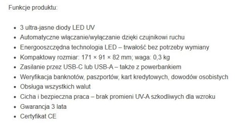 SAFESCAN TESTER BANKNOTÓW 55 LED