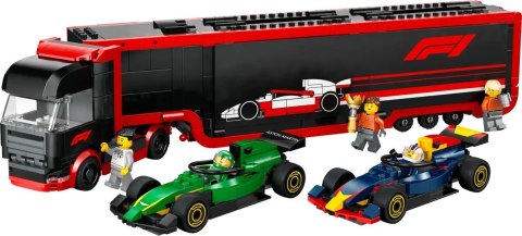 LEGO CITY 60445 F1 Ciężarówka z bolidami RB20 i AMR24 F1