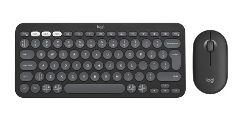 Logitech 920-012239 klawiatura Dołączona myszka Uniwersalne RF Wireless + Bluetooth QWERTY Amerykański międzynarodowy Grafitowy