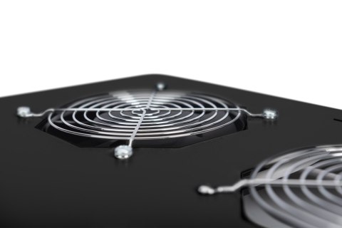 Jednostka dachowa NWSZ do szaf sieciowych Digitus, 2 wentylatory, przełącznik, termostat, 276m3 cirk./h, kolor czarny RAL 9005