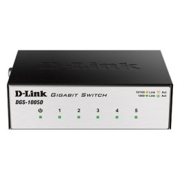 D-Link Switch DGS-1005D Unmanaged, Desktop, 1 Gbps (RJ-45) ports quantity 5, Power supply type Single