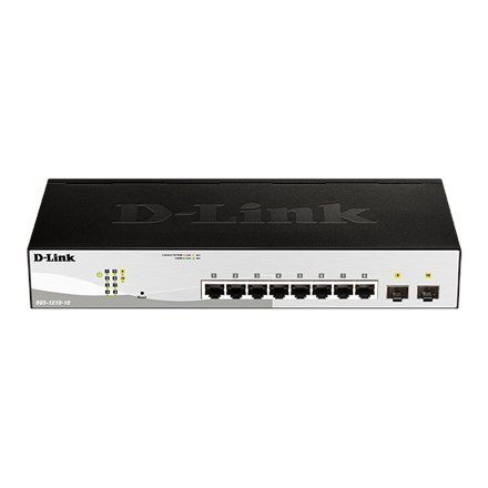 D-Link Switch DGS-1210-10 Web Management, Desktop, 1 Gbps (RJ-45) ports quantity 8, SFP ports quantity 2, Power supply type Sing