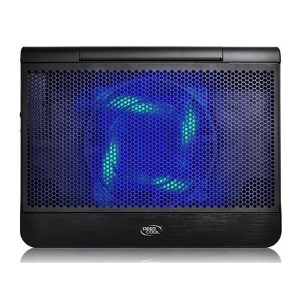 Deepcool Laptop Cooler N6000, Honeycomb Metal Mesh with Blue LED 200mm fan and 2x USB hub, up to 17" 383X295X52mm mm