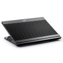 Deepcool ergonomic stand- cooler. black , 4x USB HUB, it can be used as a notebook stand and/or cooling pad. The adjustable ant