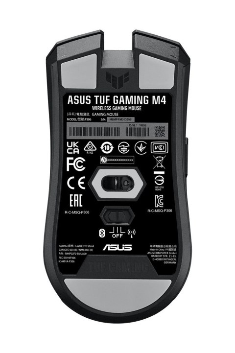 ASUS TUF Gaming M4 Wireless myszka Po prawej stronie RF Wireless + Bluetooth Optyczny 12000 DPI