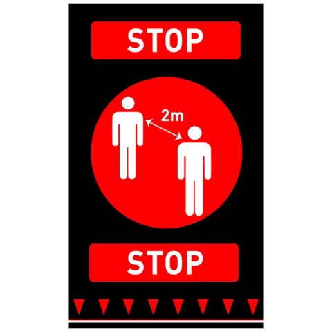 Mata podłogowa ostrzegawcza ZACHOWAJ ODSTĘP 900 mm