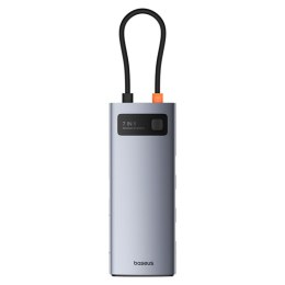 7w1 HUB adapter Metal Gleam USB-C HDMI USB-A USB-C PD SD microSD - szary