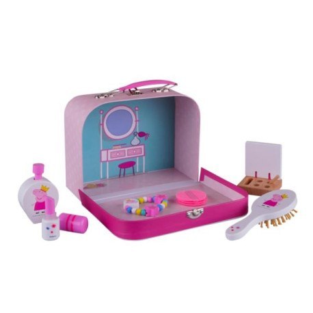 Drewniany zestaw piękności w walizce, świnka peppa