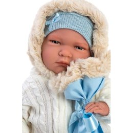 Hiszpańska lalka bobas chłopiec 40cm z fotelikiem - płaczący