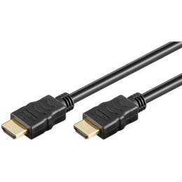 Goobay Standard HDMI kabel with Ethernet, gold-plated HDMI kabel, Black, 15 m