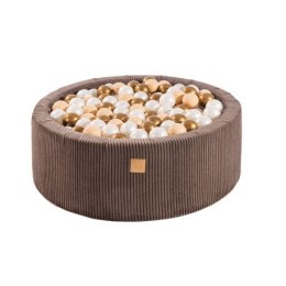 Okrągły basen z 200 piłkami, 90x30cm, brązowy, aes