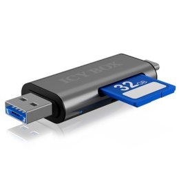 Icy box IB-CR200-C SD/MicroSD (TF) USB 2.0 card reader with Type-C and -A to micro USB (OTG) interface, anthracite Raidsonic Ex