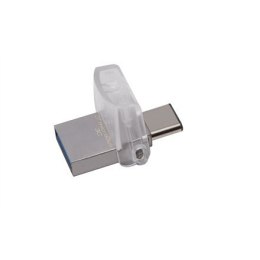Kingston DataTraveler microDuo 3C 32 GB, USB 3.0/3.1 + Type-C, Metal/Transparent