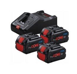 BOSCH.AKUMULATOR 18V 8,0Ah PROCORE 3szt. +ŁADOWARKA GAL 18V-160 ...