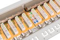 Digitus Panel krosowy (patch panel) 19'' 24x RJ45, LSA poziom, kat.6, ekranowany, 1U, szary, prowadnica kabli