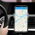 Uchwyt samochodowy grawitacyjny do smartfona na kratkę nawiewu - czarny
