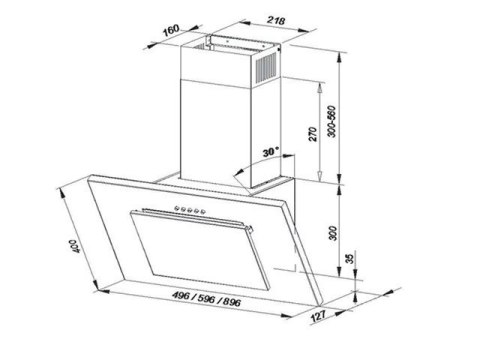Okap kominowy MAAN Vertical PG 60 cm | LED | biały