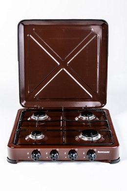 Kuchenka gazowa nastawna Ravanson K-04BR | 4 palniki | ruszt | gaz LPG | brązowy