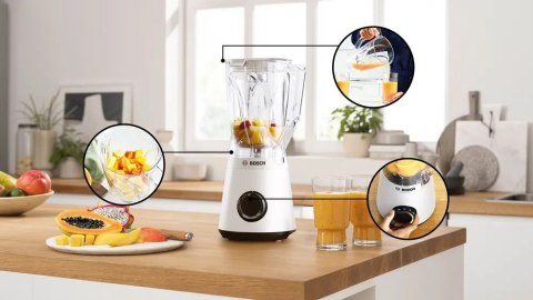 Blender kielichowy Bosch MMB6141W Serie 4 VitaPower (1200W; biały)