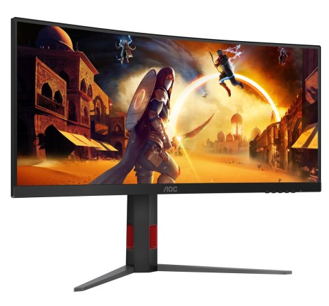 Monitor AOC CU34G4Z 34-calowy, Szybkie VA, WQHD 21:9, 240 Hz, 1 ms, 3440 x 1440 pikseli, 450 cd/m2, ilość portów HDMI: 2, kolor 