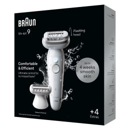 Depilator Braun Silk-épil 9 9-041, Srebrny, 40 pęset, MicroGrip, Bateria, 100 - 240 V, 50/60 Hz