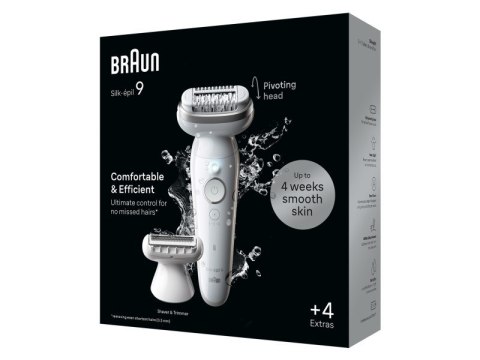 Depilator Braun Silk-épil 9 9-041, Srebrny, 40 pęset, MicroGrip, Bateria, 100 - 240 V, 50/60 Hz