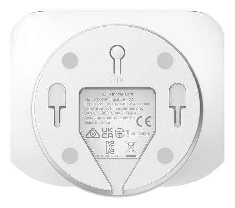 Anker Eufy | Wewnętrzna kamera bezpieczeństwa | S350 | Obiektyw szerokokątny | Blat stołu | Karta Micro SD, maks. 128 GB | Biały