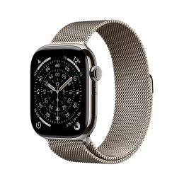 Apple Watch Series 11 Cellular 46 mm koperta z naturalnego tytanu z paskiem z naturalnej siateczki - M/L