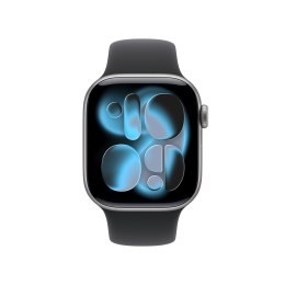 Apple Watch Series 11 GPS + Cellular 42mm Aluminiowa koperta w kolorze gwiezdnej szarości z czarnym paskiem sportowym - M/L