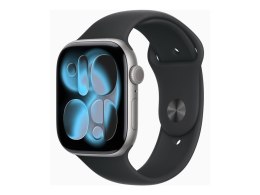 Apple Watch Series 11 GPS + Cellular 46mm Aluminiowa koperta w kolorze gwiezdnej szarości z czarnym paskiem sportowym - S/M