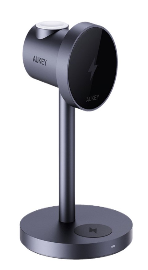 AUKEY MagFusion 3-IN-1 Fastcharger Telefon komórkowy Czarny USB Wewnętrzna