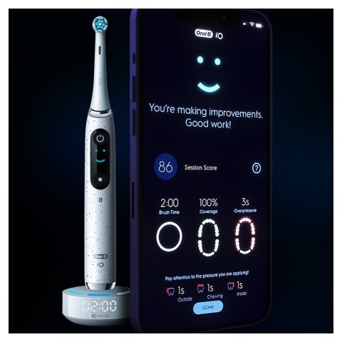 Szczoteczka do zębów ORAL-B iO Series 10 Stardust White elektryczna + ładowarka iO Sense Biały
