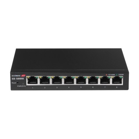 Edimax GS-5008E łącza sieciowe Zarządzany Gigabit Ethernet (10/100/1000) Czarny