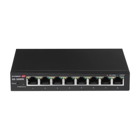 Edimax GS-5008E łącza sieciowe Zarządzany Gigabit Ethernet (10/100/1000) Czarny