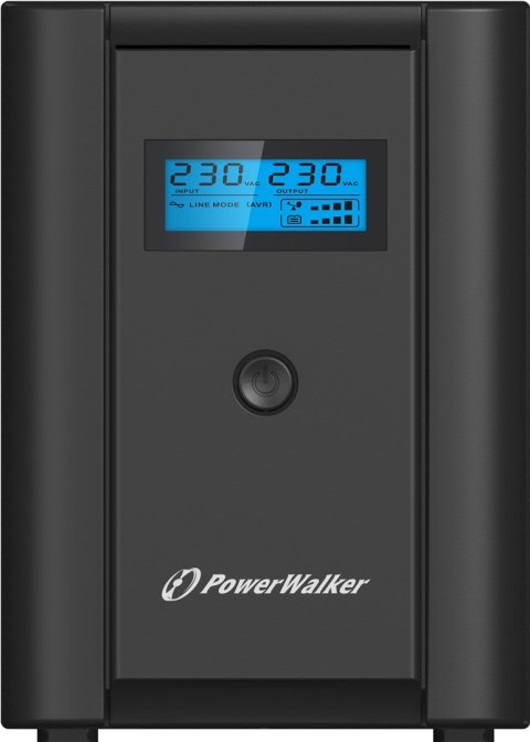 PowerWalker VI 2200 LCD/IEC Technologia line-interactive 2,2 kVA 1200 W 6 x gniazdo sieciowe