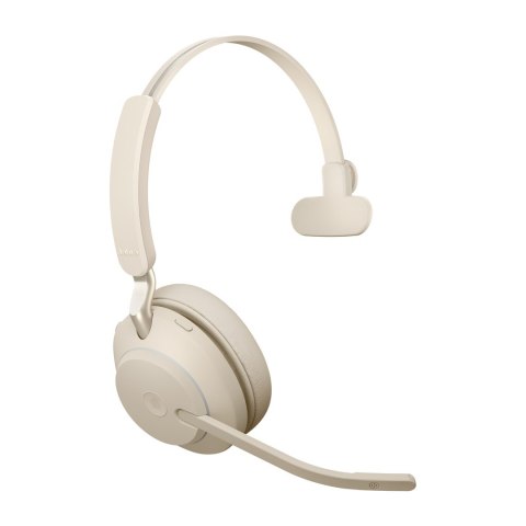Słuchawki nauszne bezprzewodowe Jabra Evolve2 65 MS Mono Link380a, beige